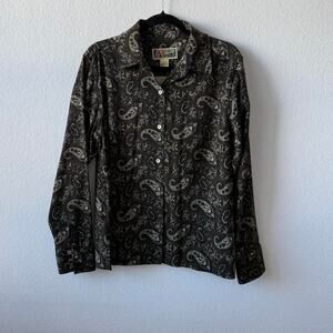 Vintage green paisley button down shirt